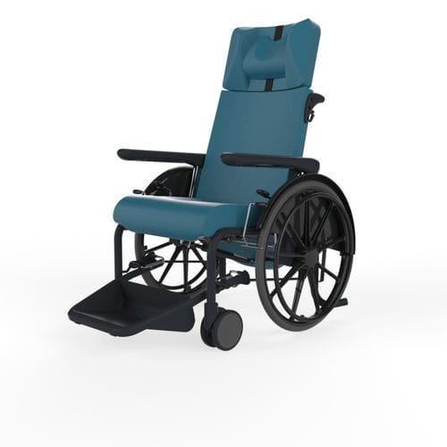 Medizinischer Sessel / Leder - MOBILYS  - Navailles - auf Rollen / neigbar / mit Fußstütze