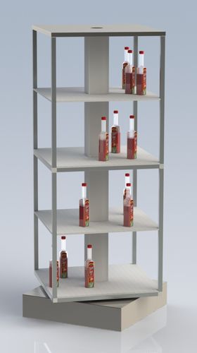 Präsentierregal für Flaschen - TOTEM TWIST - Movidos srl - Edelstahl / HPL / Plexiglas®