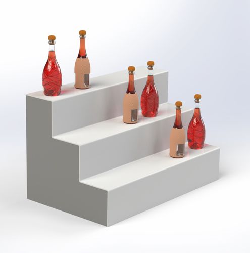 Präsentierregal für Flaschen - STEP ST03 - Movidos srl - freistehend / Edelstahl / HPL
