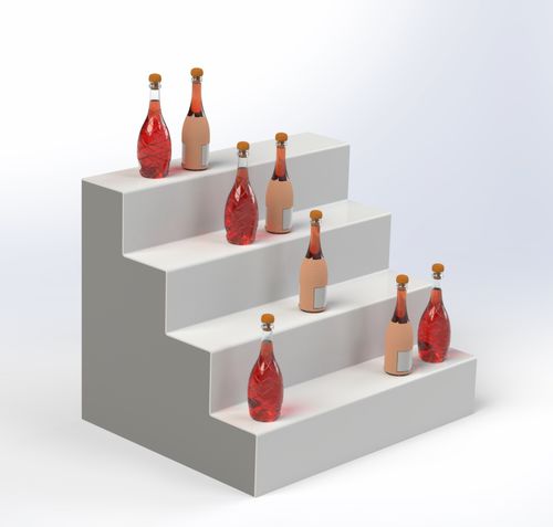 Präsentierregal für Flaschen - STEP ST04 - Movidos srl - freistehend / HPL / Plexiglas®