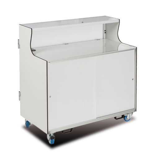 HPL-Empfangstheke - FOLDY - Movidos srl - Edelstahl / anodisiertes Aluminium / Plexiglas®