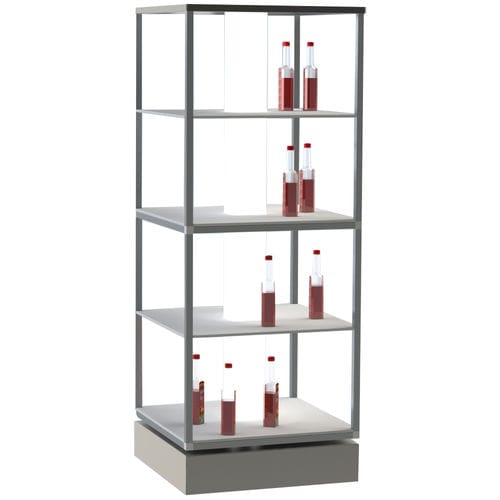 Präsentierregal für Flaschen - TOTEM - Movidos srl - Edelstahl / HPL / Plexiglas®