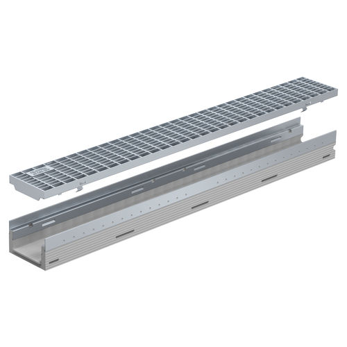 Gitter-Abflussrinne - FILCOTEN TEC MINI 100 - BG Graspointner - Faserbeton / Metallgitter / für öffentliche Bereiche