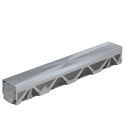 Gitter-Abflussrinne - FILCOTEN TEC 100 - BG Graspointner - Schlitz / mit Neigung / Faserbeton