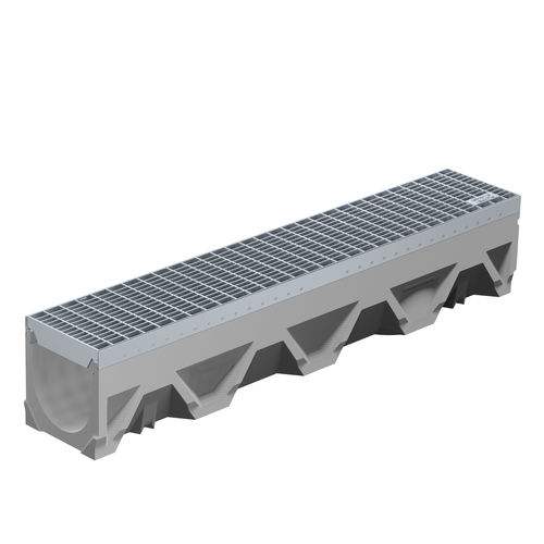 Gitter-Abflussrinne - FILCOTEN TEC 150 - BG Graspointner - Schlitz / mit Neigung / Faserbeton