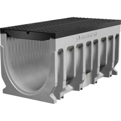 Gitter-Abflussrinne - FILCOTEN PRO 400 - BG Graspointner - Faserbeton / Metallgitter / für öffentliche Bereiche