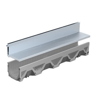 Gitter-Abflussrinne - FILCOTEN NW 150 - BG Graspointner - zentrale Schlitz / seitliche Schlitz / Faserbeton