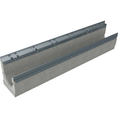 Gitter-Abflussrinne - BGU-Z FA 100 - BG Graspointner - zentrale Schlitz / Faserbeton / galvanisiertem Stahlgitter