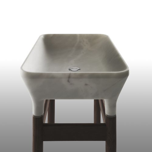 Bodenstehendes Waschbecken - LOTO N°1 - KREOO - Marmor / Holz / individuell gestaltbar