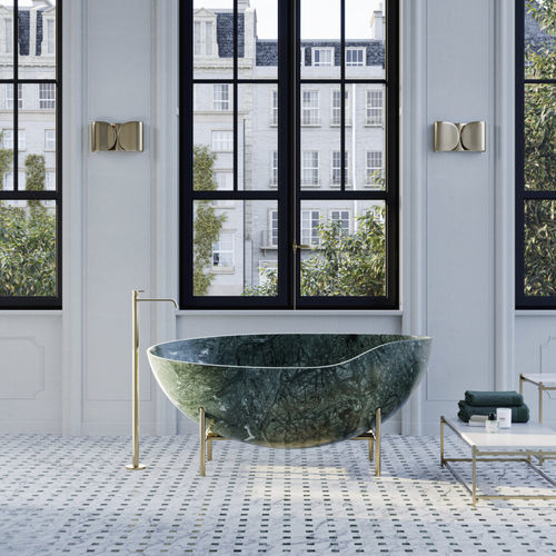 Ovale Badewanne - KORA - KREOO - auf Füßen / für Wohnungen / Marmor