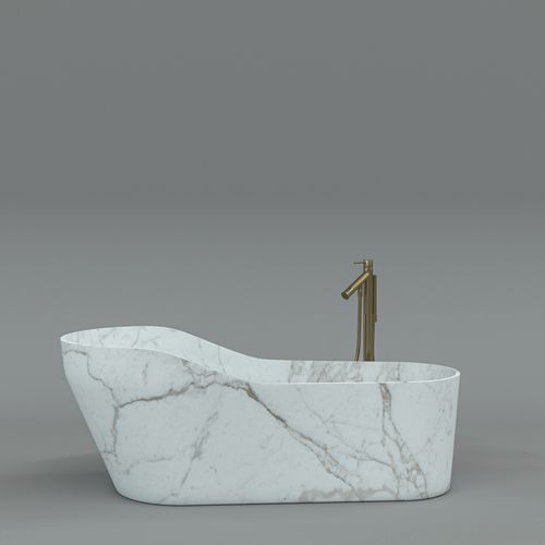 Freistehende Badewanne - KALYPSO - KREOO - für Wohnungen / Marmor / modern
