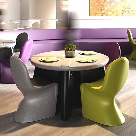 Moderner Esstisch - RYNO® - Pineapple - Polyethylen / Gestell aus Polyethylen / rund