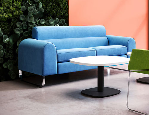 Modernes Sofa - RONDO - Pineapple - Stoff / mit Kufengestell / blau