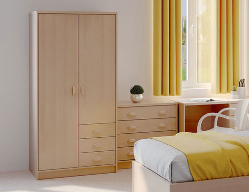 Moderner Kleiderschrank - HAMBLE PLUS  - Pineapple - melaminbeschichtet / mit Schwingtür
