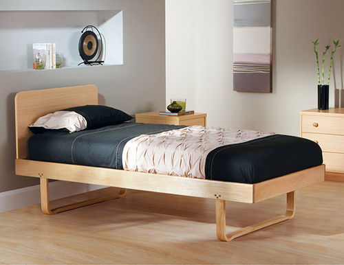 Einpersonenbett - CAMERON - Pineapple - modern / Kopfteil / Laubholz