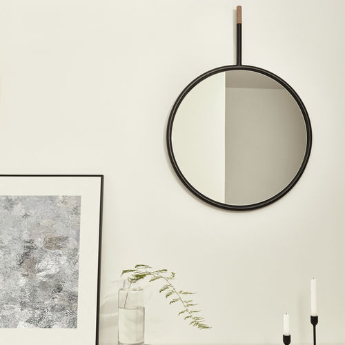 Wandmontierter Spiegel - HANG - Omelette Editions - modern / rund / Nickel
