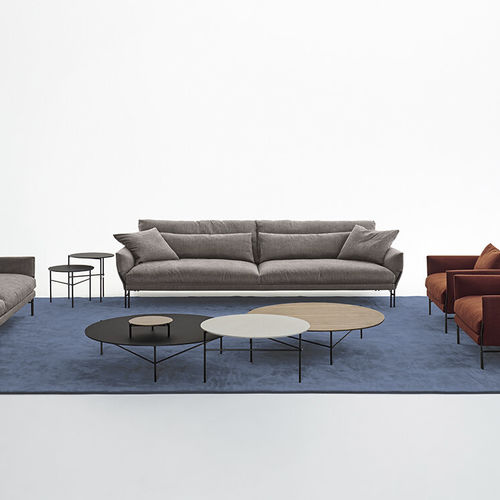 Moderner Couchtisch - DOWNTOWN - Omelette Editions - Sperrholz / Porzellan / Gestell aus lackiertem Metall