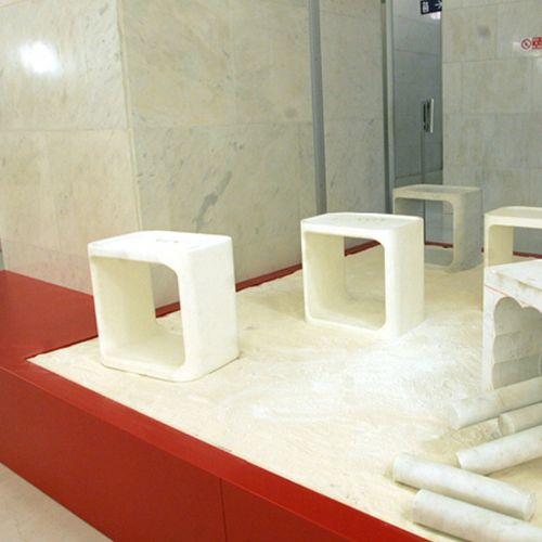 Moderner Beistelltisch - PLATO - Baleri Italia - Marmor / Esche / rechteckig
