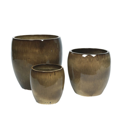 Ton-Pflanzkübel - KARMEN  - broste - oval / modern / für Gewerbegebrauch