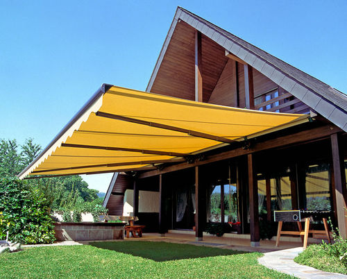 Einziehbare Markise - LAVELERIA - motorisiert / für Terrasse / gelb