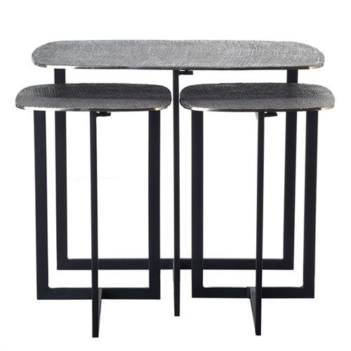 Moderner Beistelltisch - JUTE-SILVER-SET3 - Pols Potten - Aluminium / Eisen / rechteckig