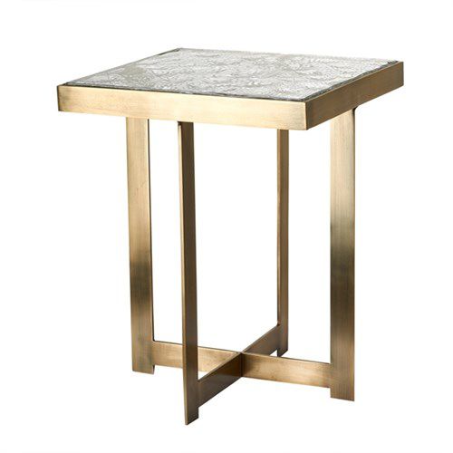 Moderner Beistelltisch - RIPPLE LOW - Pols Potten - Glas / Edelstahl / rechteckig