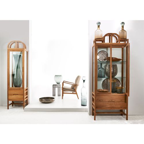 Moderne Vitrine - MIENTJE - Pols Potten - Glas / Teakholz