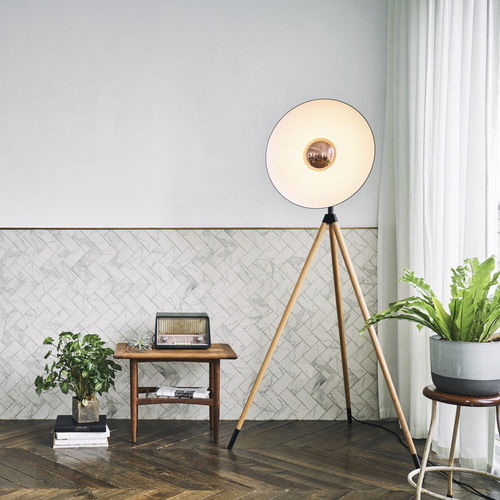 Stehleuchte - APOLLO - Seeddesign - Aluminium / Eiche / modern