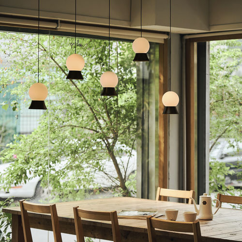 Hängelampe - FUJI P5 - Seeddesign - Stahl / geblasenes Glas / modern