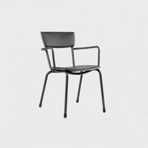 Industriedesign-Sessel - MICA - Maiori - Aluminium / stapelbar / schwarz