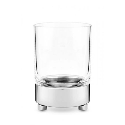 Zahnbürstenhalter für Gewerbegebrauch - CRYSTAL GLASS, BRASS CHROME PLATED - Klomfar GmbH