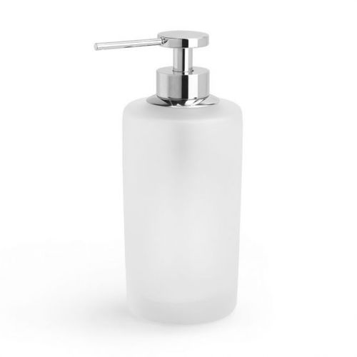 Seifenspender für Privatgebrauch - SATIN - Klomfar GmbH - freistehend / aus verchromtem Metall / Glas