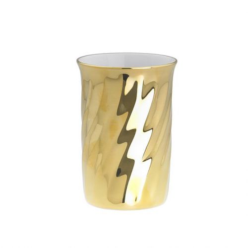 Zahnbürstenhalter für Gewerbegebrauch - PORCELAIN GOLD PLATED, WAVY - Klomfar GmbH