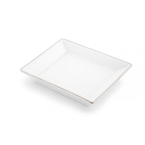 Metall-Seifenhalter - RECTANGLE: PLATINUM TRIM - Klomfar GmbH - Porzellan