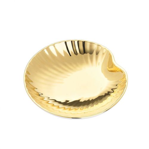 Porzellan-Seifenhalter - SHELL: GOLD PLATED - Klomfar GmbH