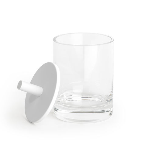 Kristall-Aufbewahrungsbox - ROUND UP: WHITE - Klomfar GmbH - mit Deckel / für Bad
