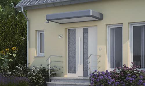 Vordach für Eingang - KV 350 - Kompo Therm - Aluminium / mit Aluminiumabdeckung / flach
