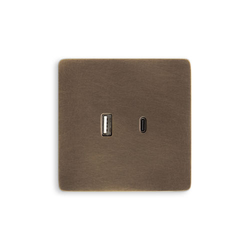 USB-Steckdose - NOOR - A/C - Atelier Luxus - doppelt / wandmontiert / Unterputz
