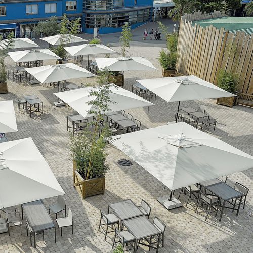 Quadratischer Sonnenschirm - JOK - Poggesi - Stoff / Metall / für Gewerbegebrauch