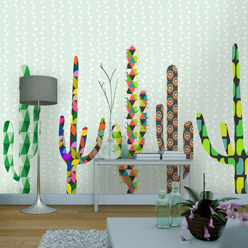 Moderne Tapete - CACTUS PARADISE - Neodko - Vinyl / Naturmotiv / geometrisches Muster