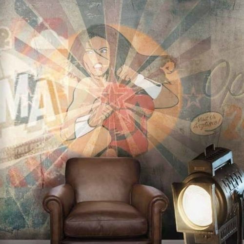 Moderne Tapete - FLASH GIRL - Neodko - Vlies / Vinyl / mit Personenmotiv
