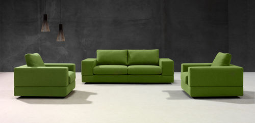 Modernes Sofa - TOLO - Indesign Living - Leder / grün / Zweisitzer