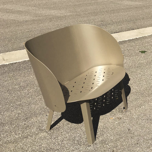 Moderner Sessel für den urbanen Raum - cabriolet Croisements - Objets Publics - thermolackierter Stahl / Stahl / maßgefertigt