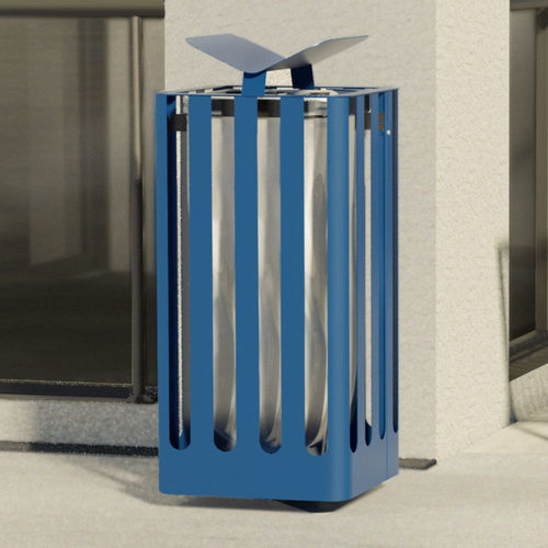 Abfallsack-Halter / Park - M Cité Z - Objets Publics - bodenstehend / thermolackierter Stahl / Antiterror