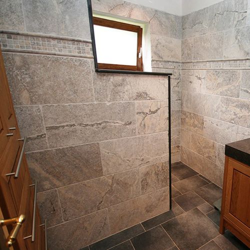 Travertin-Mosaikfliese - TOPPOLINO  - Bauma-stone - für den Innenraum / Wand / quadratisch