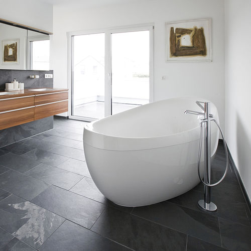 Natursteinfliesen - BLACK SLATE - Bauma-stone - matt / für den Innenraum / bodenstehend