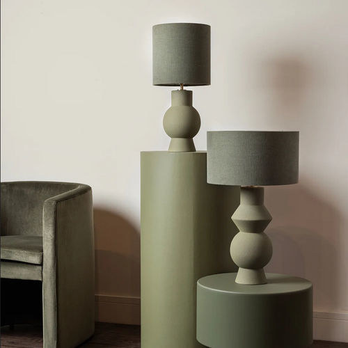 Tischlampe - ASTER - Heathfield - Messing / Satin / Keramik