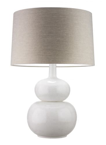 Tischlampe - PERLE - Heathfield - Glas / Leinen / klassisch