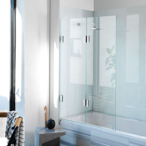 Faltbarer Badewannen-Duschwand - DIPTYCH - Majesctic Showers - rahmenlos