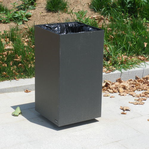 Park-Abfallbehälter - Alras M - Durbanis - COR-TEN®-Stahl / aus lackiertem Stahl / ohne Deckel